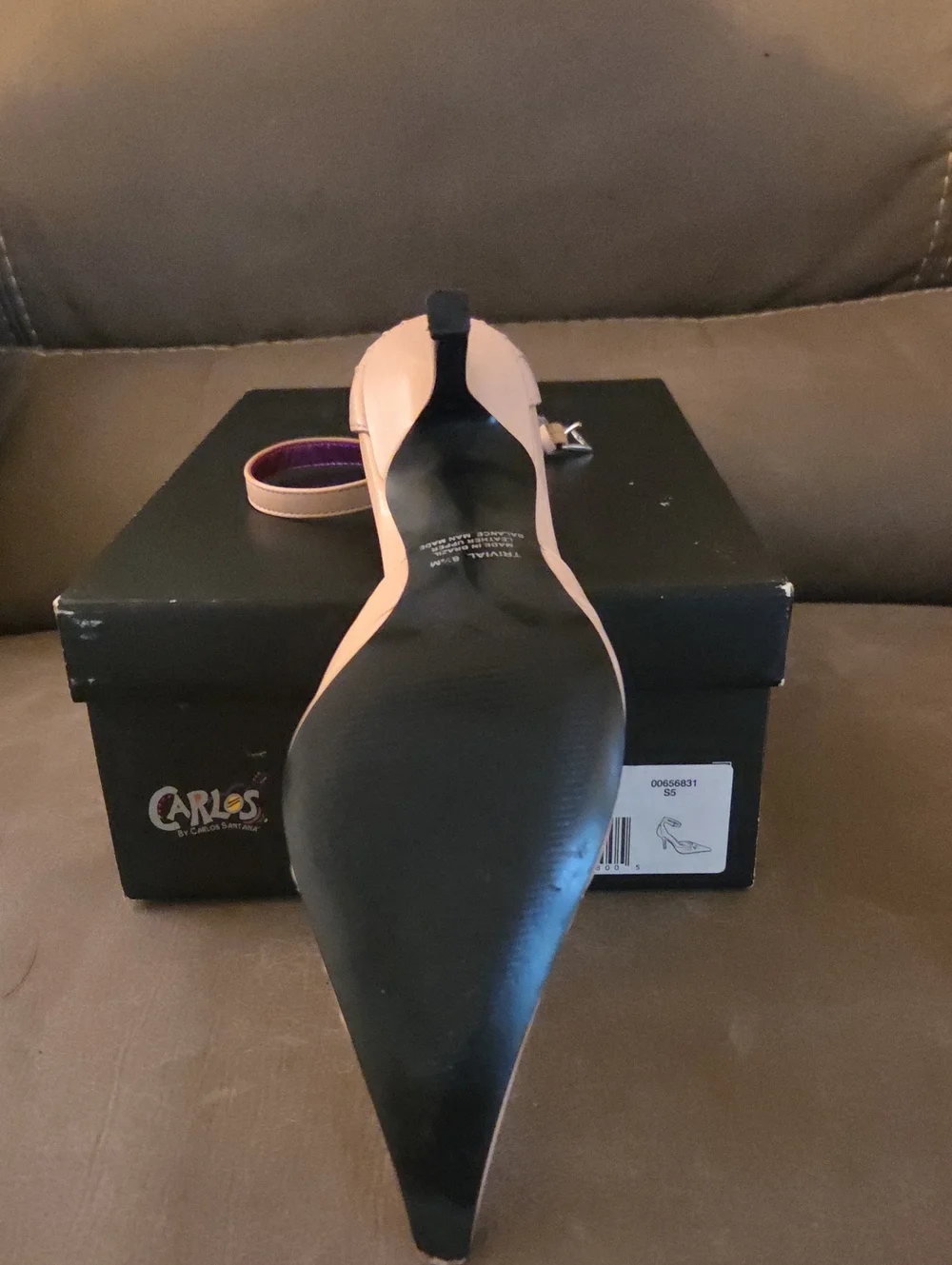 Carlos by Carlos Santana Two-Tone Pink and Beige Pointed Ankle-Strap Pump